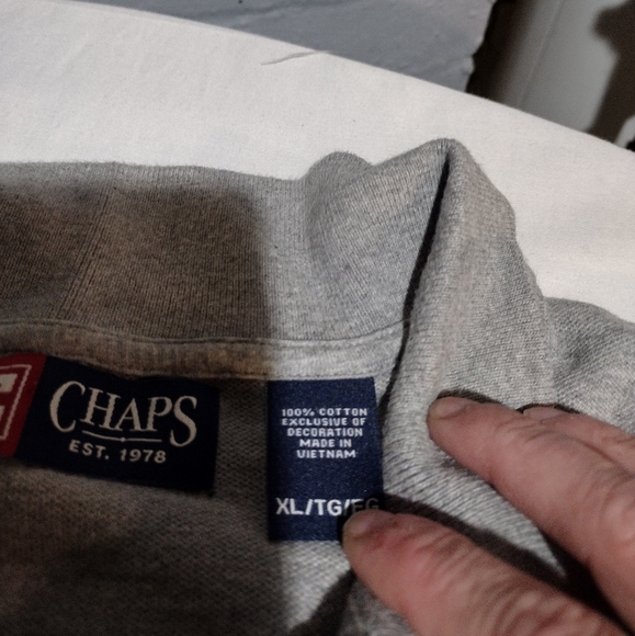 Chaps Heather Gray Cotton Pullover Short Sleeve Polo Shirt - Picture 7 of 10